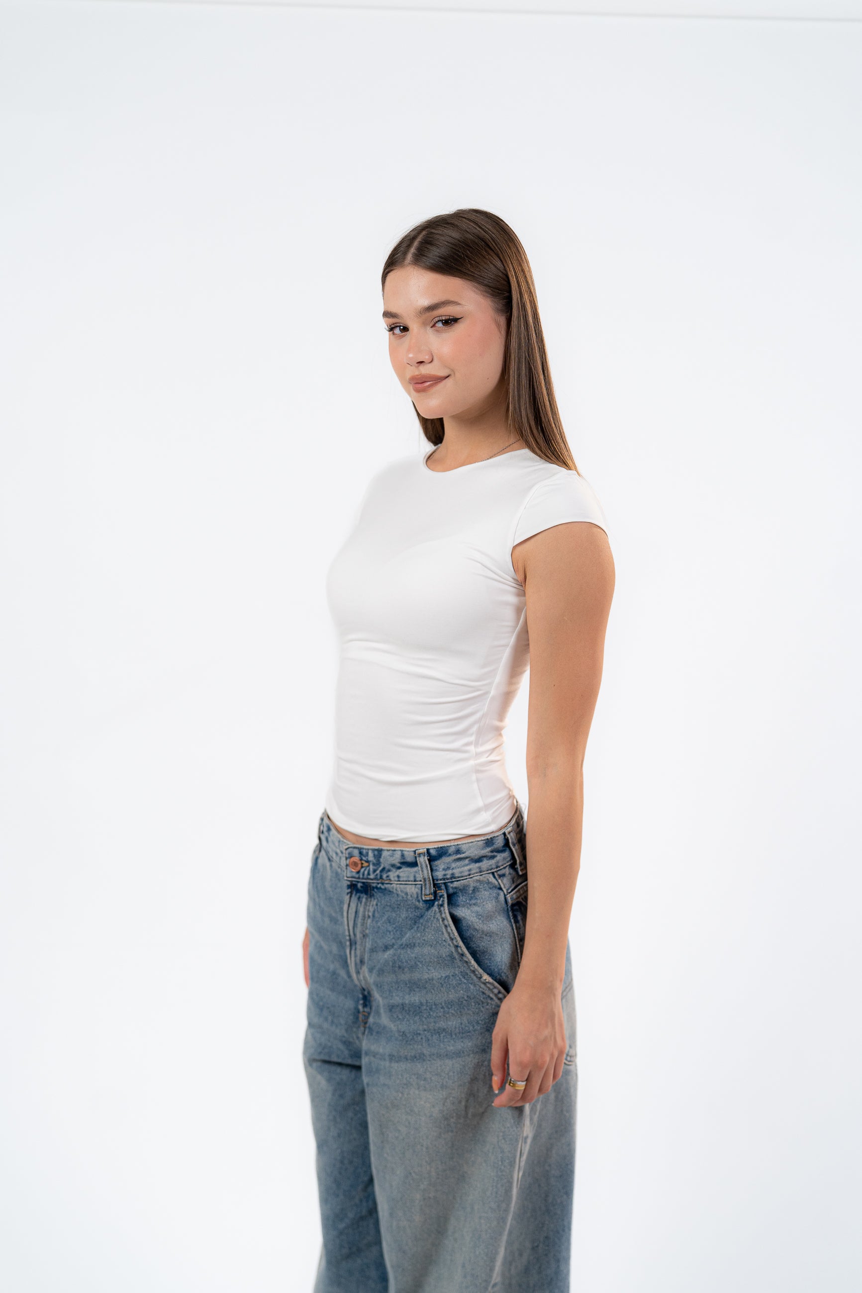 MICROFIBER CREWNECK TOP