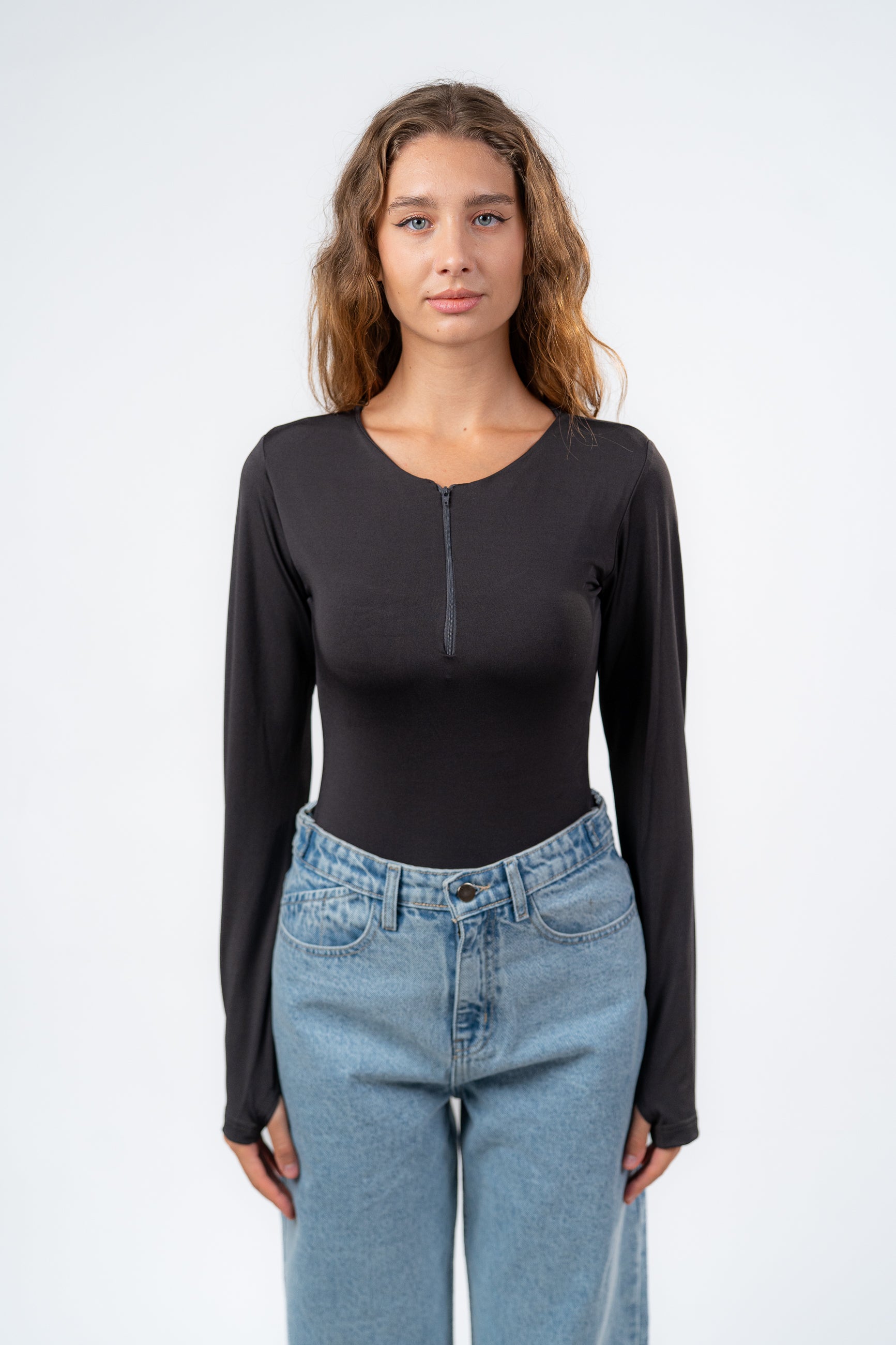 ZIPPER LONG SLEEVE BODYSUIT