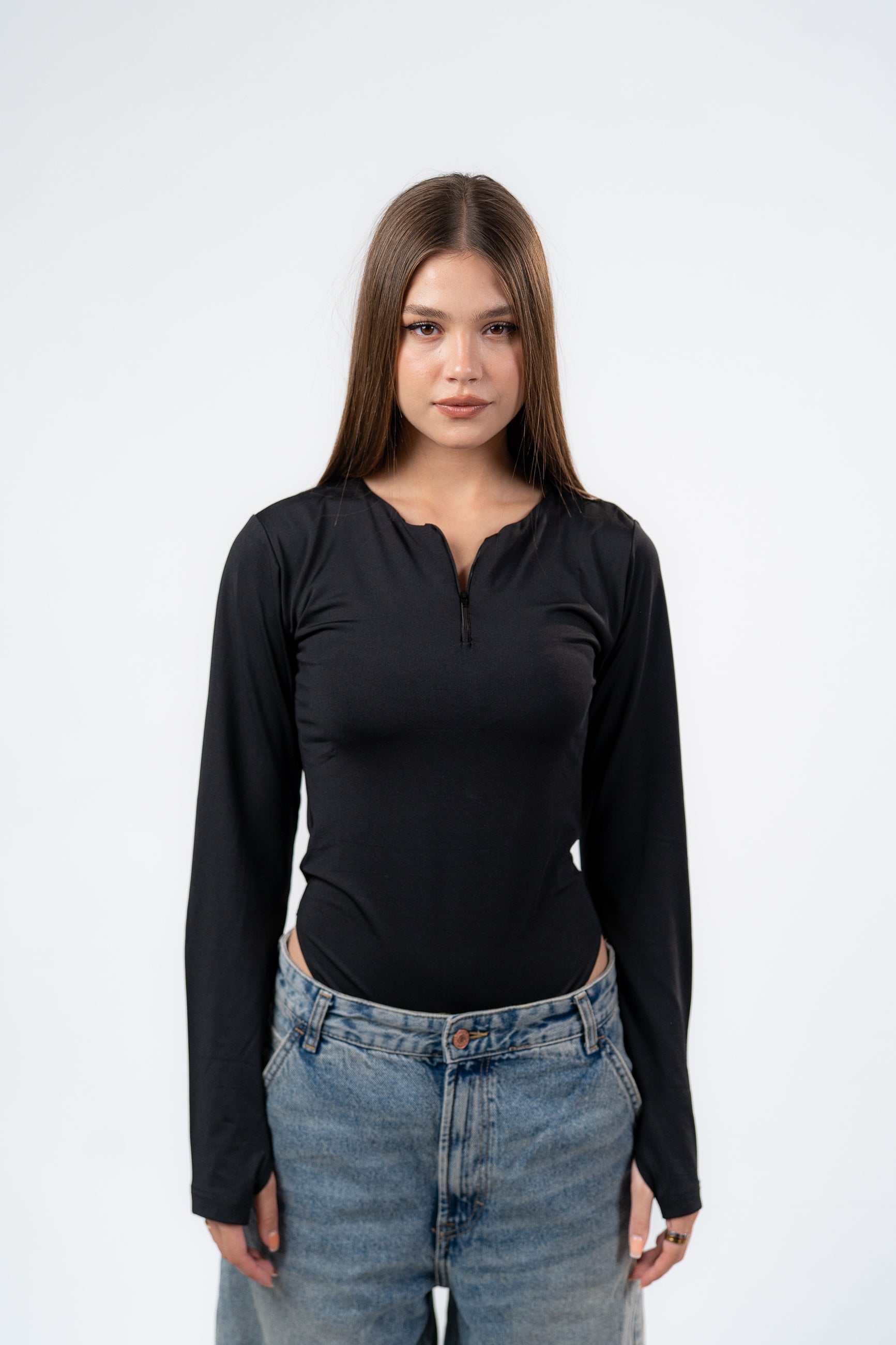 ZIPPER LONG SLEEVE BODYSUIT