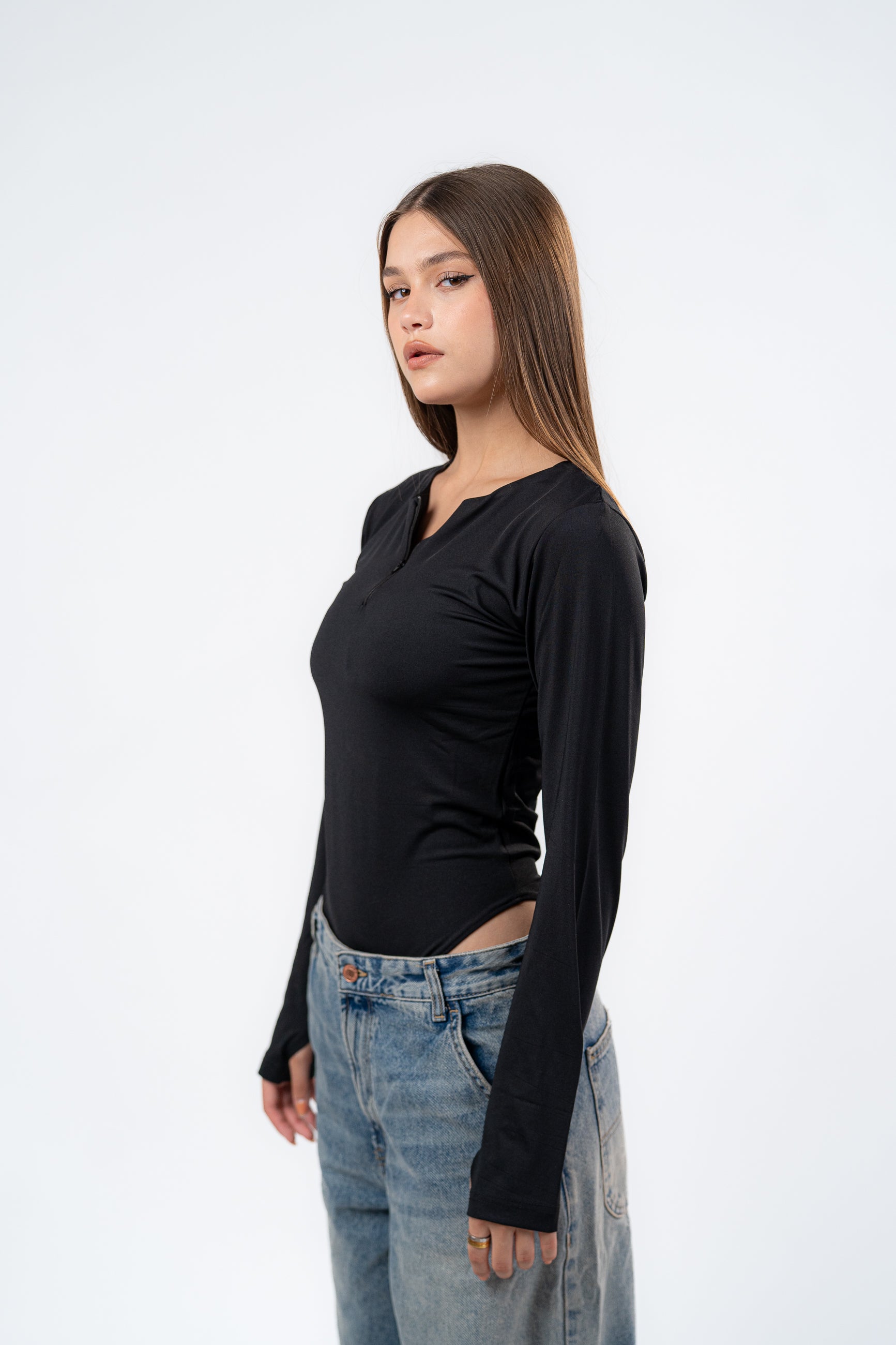 ZIPPER LONG SLEEVE BODYSUIT