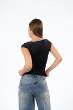MICROFIBER SQUARE NECK TOP