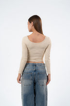 scoop neck-top